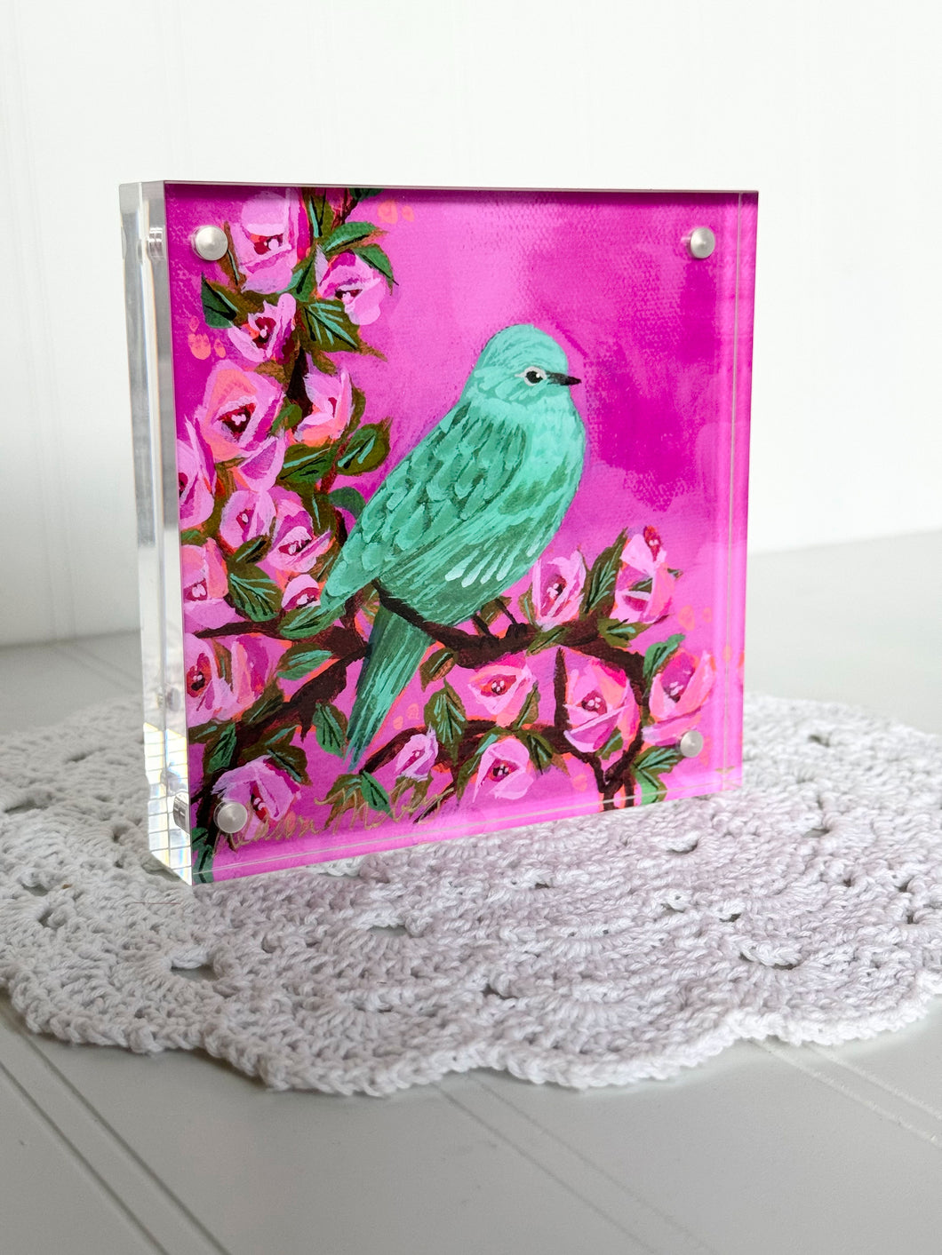 Acrylic Framed Mini Print - Verditer Flycatcher